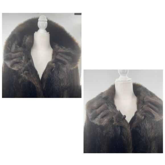 Vintage Gallais Faux Fur Black Plush Elegant Luxury Glam Full Length Coat M - Picture 4 of 13